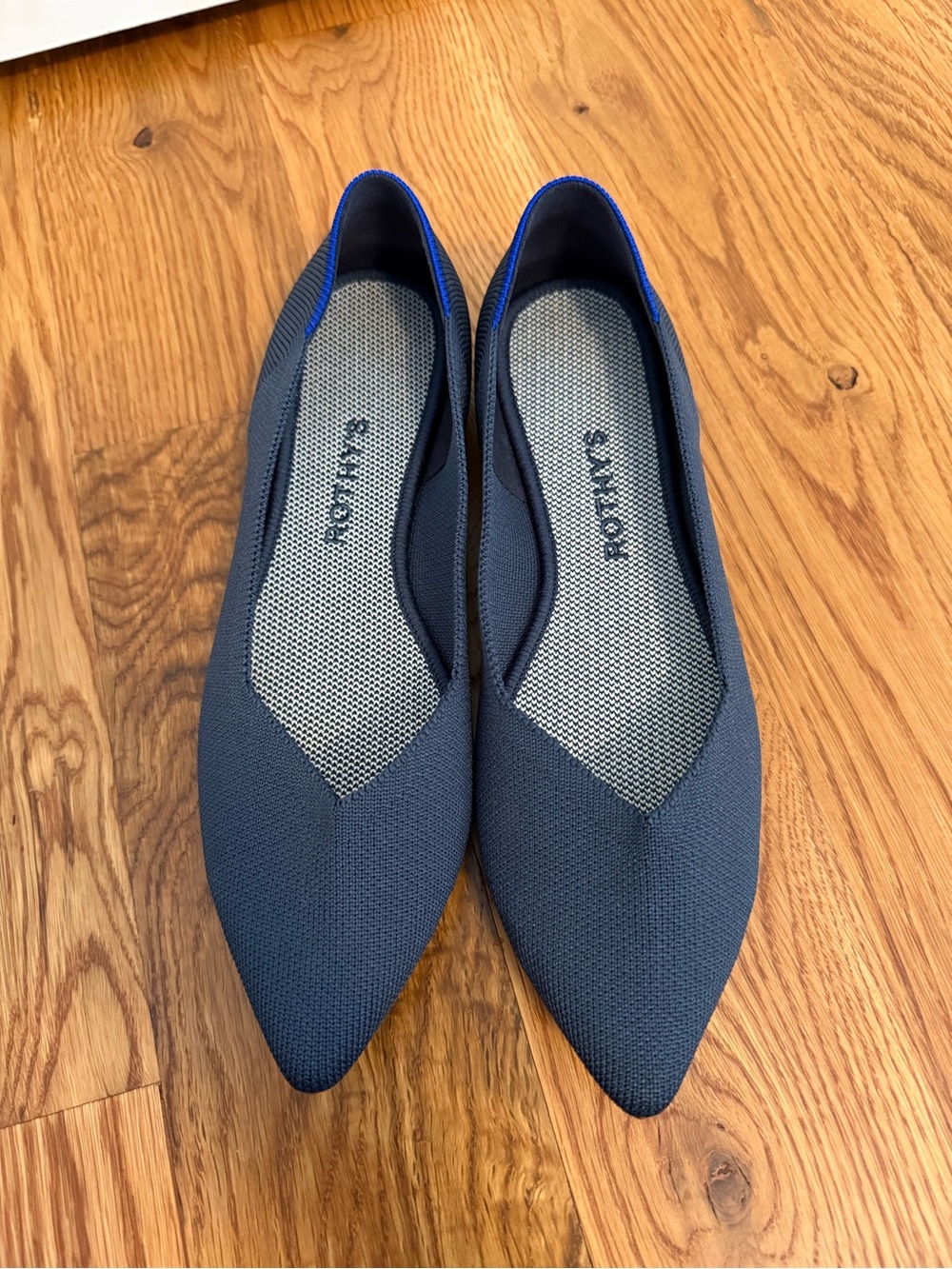 Rothy's The Point Navy Blue Pointed Toe Flats Size 8.5